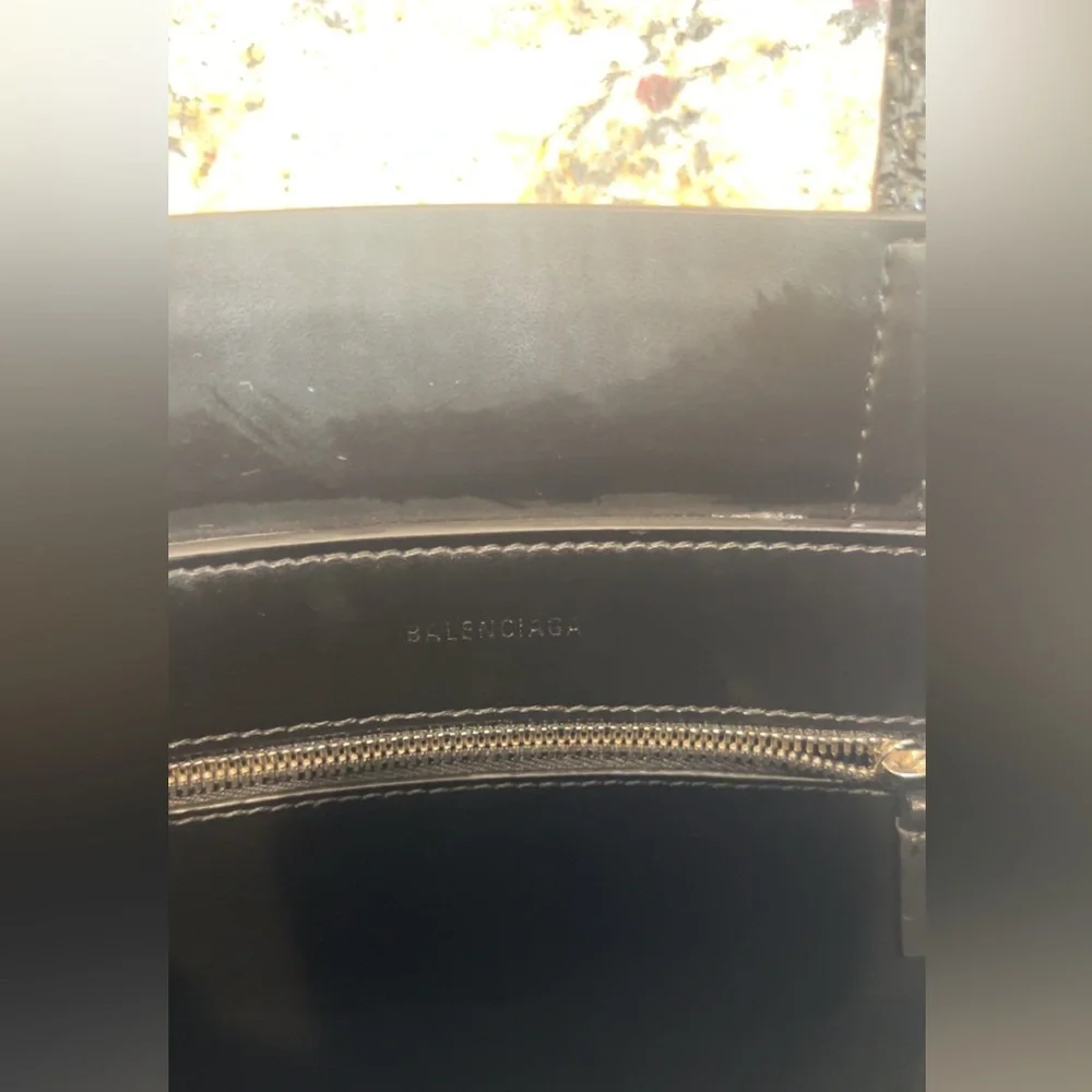 Authentic Balenciaga XXS Shopping Tote Black Croc-Embossed Leather